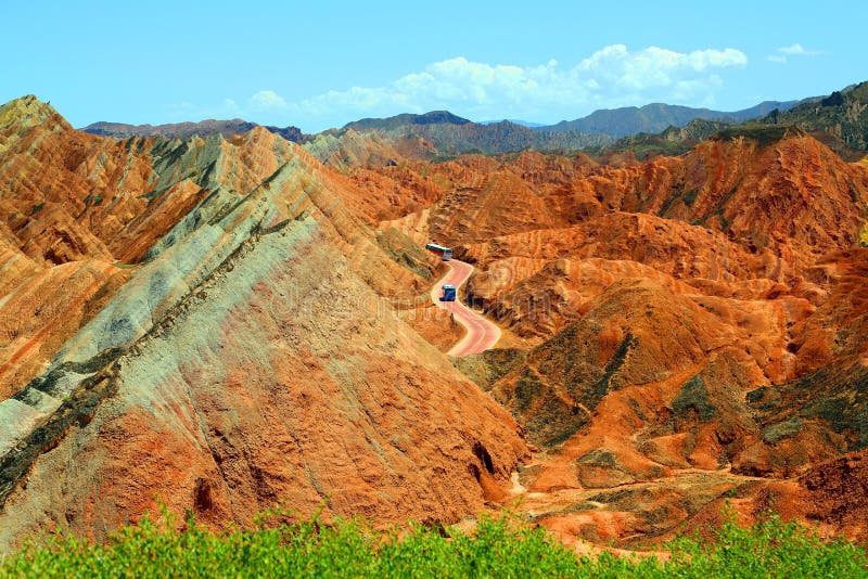 Γεωλογικό πάρκο Danxia, Zhangye, επαρχία Gansu, Κίνα στοκ εικόνες με δικαίωμα ελεύθερης χρήσης