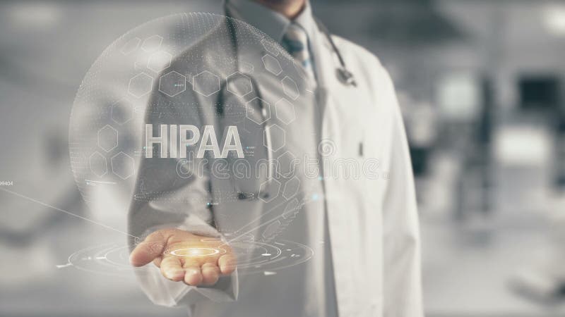 Γιατρός που κρατά το διαθέσιμο χέρι HIPAA