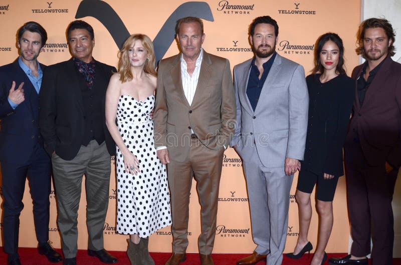 LOS ANGELES - MAY 30:  Wes Bentley, Gil Birmingham, Kelly Reilly, Kevin Costner, Cole Hauser, Kelsey Asbille, Luke Grimes at the Yellowstone Season 2 Premiere Party at the Lombardi House on May 30, 2019 in Los Angeles, CA. LOS ANGELES - MAY 30:  Wes Bentley, Gil Birmingham, Kelly Reilly, Kevin Costner, Cole Hauser, Kelsey Asbille, Luke Grimes at the Yellowstone Season 2 Premiere Party at the Lombardi House on May 30, 2019 in Los Angeles, CA