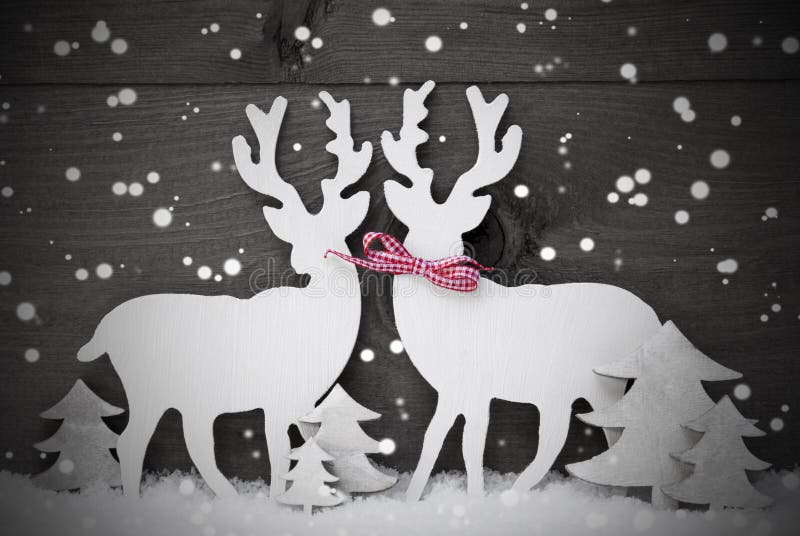 Γκρίζα, διακόσμηση Χριστουγέννων, ζεύγος ταράνδων ερωτευμένο, Snowflakes