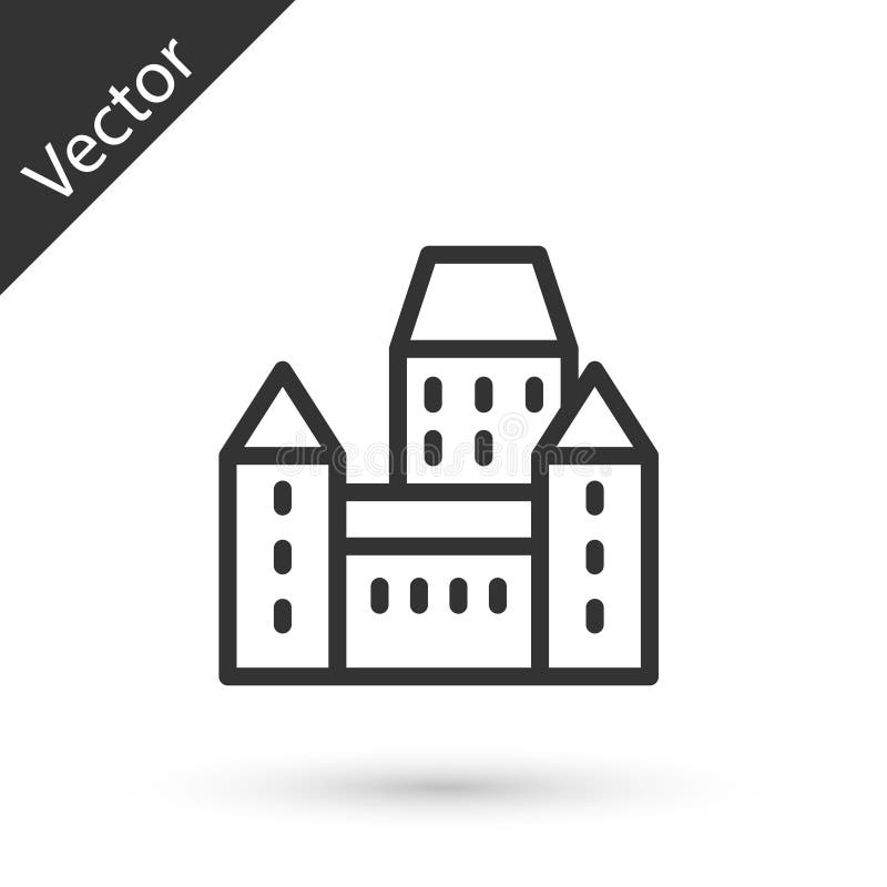 γκρι γραμμή chateau front hotel στο quebec city canada εικονίδιο απομονωμένο σε λευκό φόντο. διάνυσμα ελεύθερη απεικόνιση δικαιώματος