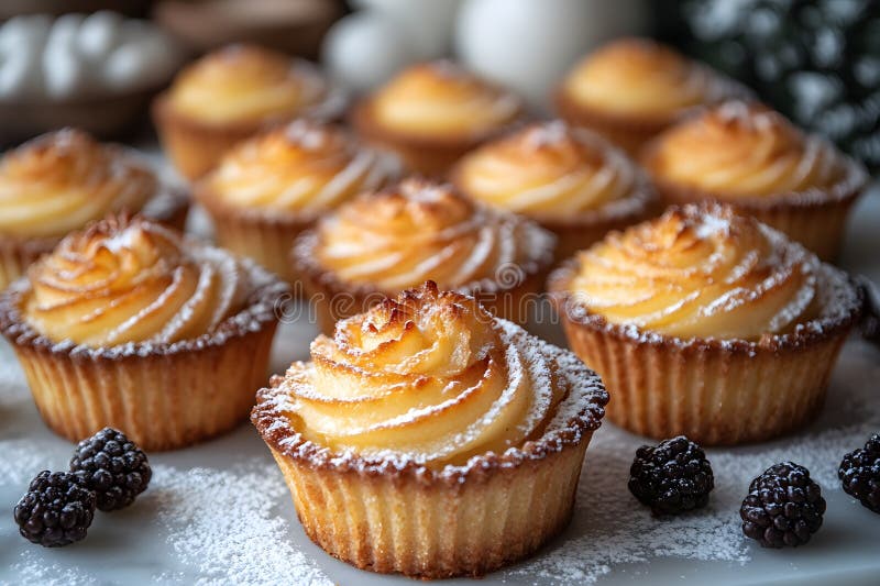 Γλυκά λεμονιού Gourmet με βατόμουρα για φωτογραφίες και σχεδίαση γλυκισμάτων Γενική τεχνητή νοημοσύνη ελεύθερη απεικόνιση δικαιώματος