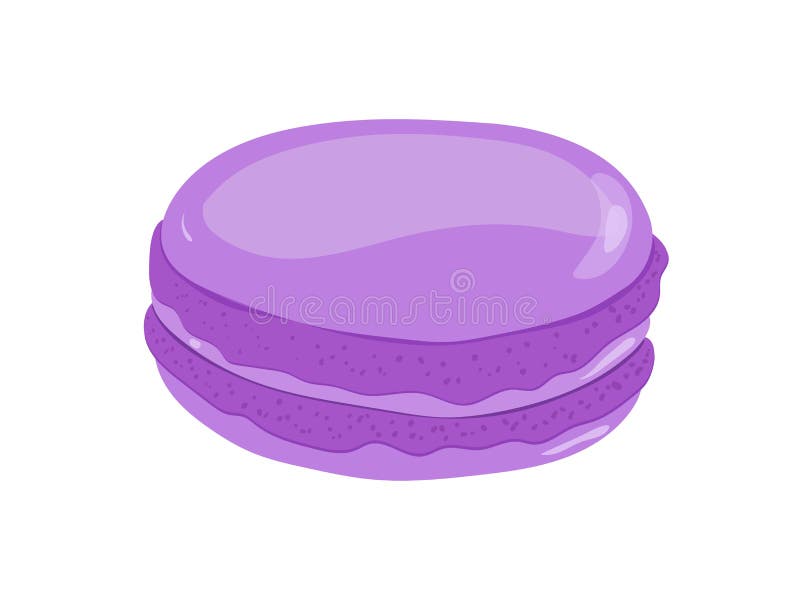 γλυκό μακαρό. γαλλικό επιδόρπιο macaron. ζύμη αμυγδάλου με γέμιση κρέμας. μπισκότο ζάχαρης με λεβάντα ή βατόμουρο απεικόνιση αποθεμάτων