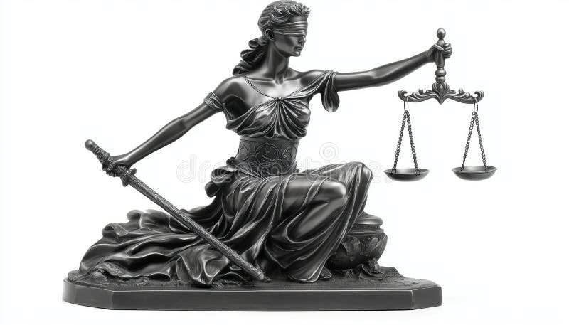 γλυπτό που απεικονίζει την κυρία δικαιοσύνη σε λευκό φόντο στοκ φωτογραφία με δικαίωμα ελεύθερης χρήσης