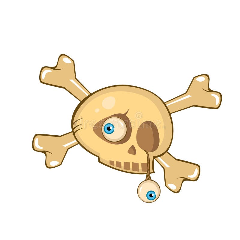 Vector cartoon sculpt with bones and eyes on white background. Great element for your horror design. Vector cartoon sculpt with bones and eyes on white background. Great element for your horror design.