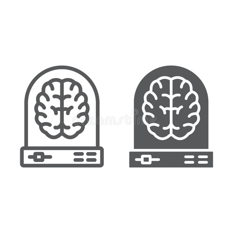Γραμμή εκμάθησης μηχανών και glyph εικονίδιο, στοιχεία απεικόνιση αποθεμάτων Γραμμή εκμάθησης μηχανών και glyph εικονίδιο, στοιχεία απεικόνιση αποθεμάτων