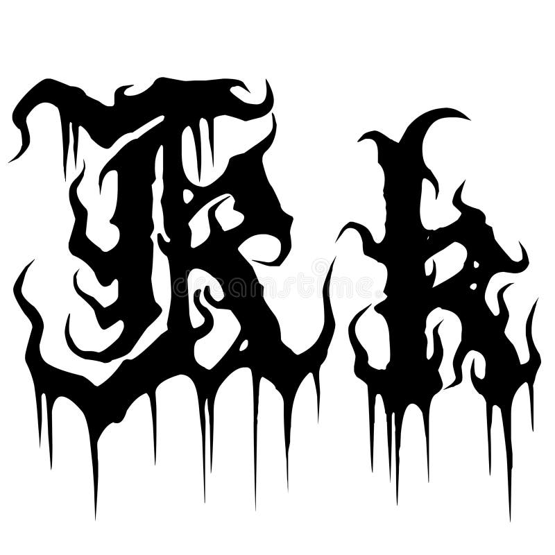 γραμματοσειρά k alphabet dead metal και black metal απεικόνιση αποθεμάτων