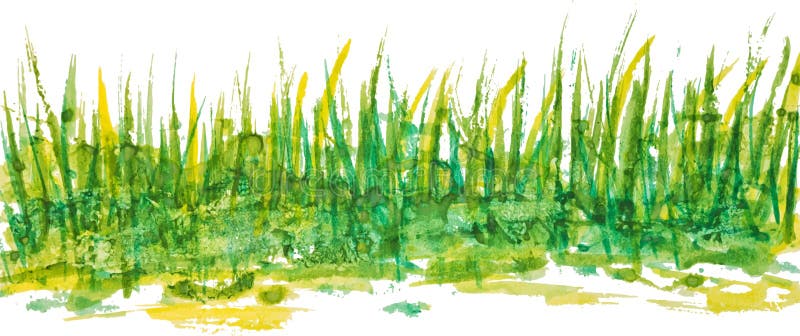 Γραμμικό σχέδιο χλόης Watercolor απεικόνιση αποθεμάτων Γραμμικό σχέδιο χλόης Watercolor απεικόνιση αποθεμάτων