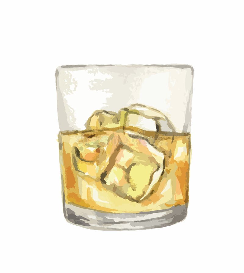 Γυαλί ουίσκυ Watercolor ελεύθερη απεικόνιση δικαιώματος Γυαλί ουίσκυ Watercolor ελεύθερη απεικόνιση δικαιώματος