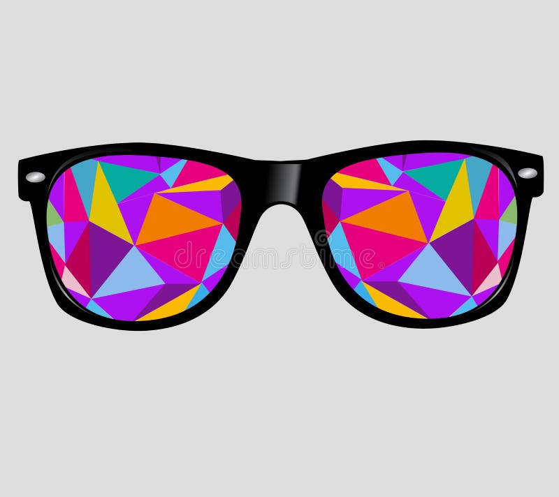 Sunglasses with abstract geometric triangles. vector illustration isolated. Sunglasses with abstract geometric triangles. vector illustration isolated.