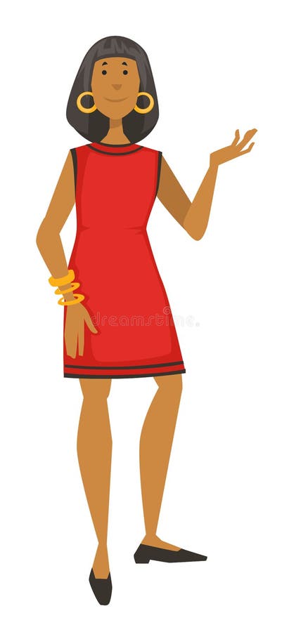 1960s couple, woman in dress and gold jewelry, 60s fashion style vector. Female character in vintage clothes, bracelets and earrings, leather loafers. Clothing design and old-fashioned outfit. 1960s couple, woman in dress and gold jewelry, 60s fashion style vector. Female character in vintage clothes, bracelets and earrings, leather loafers. Clothing design and old-fashioned outfit