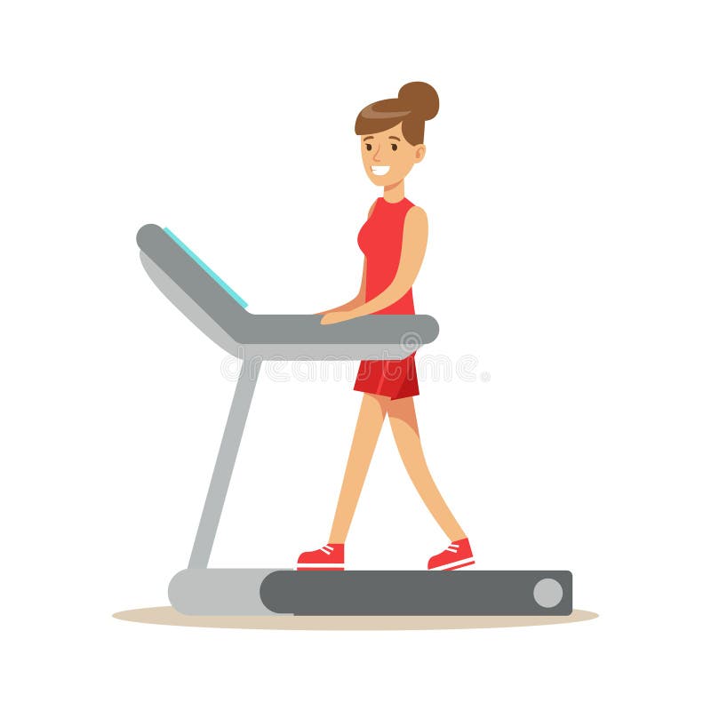 Γυναίκα που περπατά Treadmill, μέλος της λέσχης ικανότητας που επιλύει και που ασκεί καθιερώνον τη μόδα Sportswear απεικόνιση αποθεμάτων Γυναίκα που περπατά Treadmill, μέλος της λέσχης ικανότητας που επιλύει και που ασκεί καθιερώνον τη μόδα Sportswear απεικόνιση αποθεμάτων