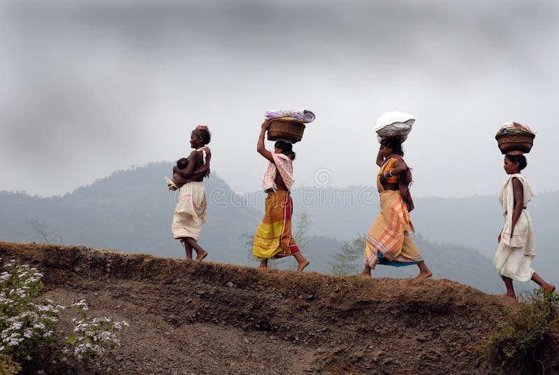 Women from the Dongria Kondh tribe in the village of Devapada on the slopes of Niyamgiri mountain in Orissa state, India. The mountain is regarded as sacred by the Dongria Kondh tribe which relies on the jungle which cloaks its slopes for their livelihood. Women from the Dongria Kondh tribe in the village of Devapada on the slopes of Niyamgiri mountain in Orissa state, India. The mountain is regarded as sacred by the Dongria Kondh tribe which relies on the jungle which cloaks its slopes for their livelihood.