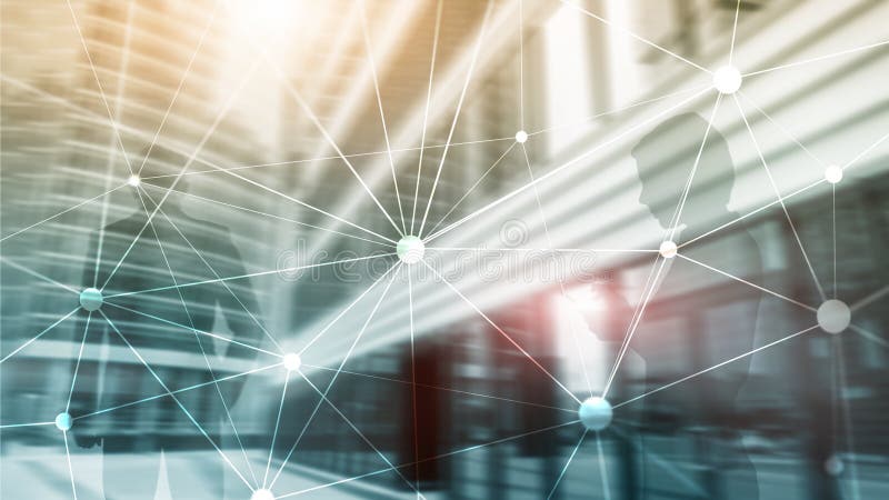 Δίκτυο Blockchain στο θολωμένο υπόβαθρο ουρανοξυστών Οικονομική έννοια τεχνολογίας και επικοινωνίας απεικόνιση αποθεμάτων Δίκτυο Blockchain στο θολωμένο υπόβαθρο ουρανοξυστών Οικονομική έννοια τεχνολογίας και επικοινωνίας απεικόνιση αποθεμάτων