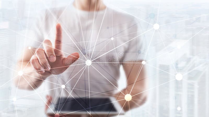 Δίκτυο Blockchain στο θολωμένο υπόβαθρο ουρανοξυστών Οικονομική έννοια τεχνολογίας και επικοινωνίας στοκ εικόνες Δίκτυο Blockchain στο θολωμένο υπόβαθρο ουρανοξυστών Οικονομική έννοια τεχνολογίας και επικοινωνίας στοκ εικόνες