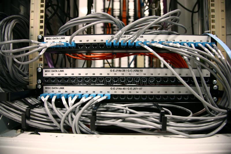 Network Cabling in IT Communication Rack. Network Cabling in IT Communication Rack