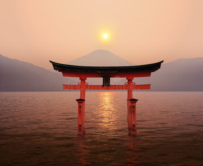 Starting from my own snapshots, an illustration of Japan: Fuji Mount, Miyajima shrine tori and sunrise. Starting from my own snapshots, an illustration of Japan: Fuji Mount, Miyajima shrine tori and sunrise.