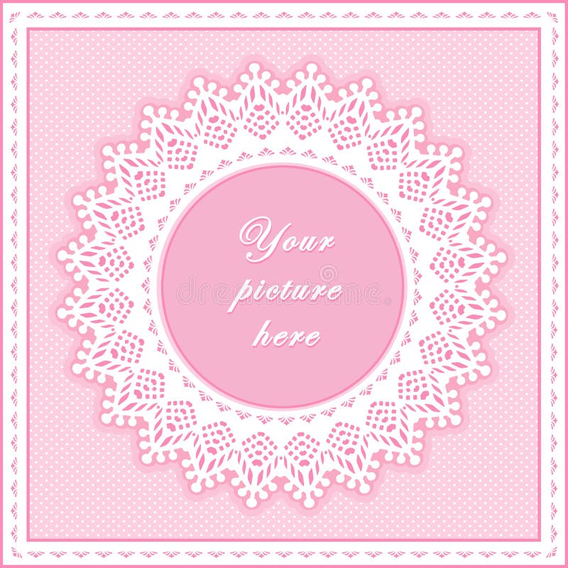 Copy space to add your favorite picture to this round white eyelet lace frame with pastel pink polka dot background, for scrapbooks, albums, holidays, celebrations, decorating, arts & crafts. EPS8 organized in groups for easy editing. File includes a seamless pattern tile (swatch) that will seamlessly fill any shape. Drag and drop into Swatches Palette. Copy space to add your favorite picture to this round white eyelet lace frame with pastel pink polka dot background, for scrapbooks, albums, holidays, celebrations, decorating, arts & crafts. EPS8 organized in groups for easy editing. File includes a seamless pattern tile (swatch) that will seamlessly fill any shape. Drag and drop into Swatches Palette.