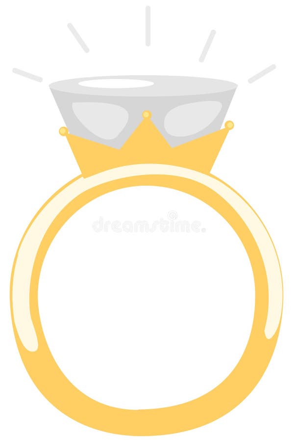 Illustration of isolated a golden ring with a diamon on top. Illustration of isolated a golden ring with a diamon on top