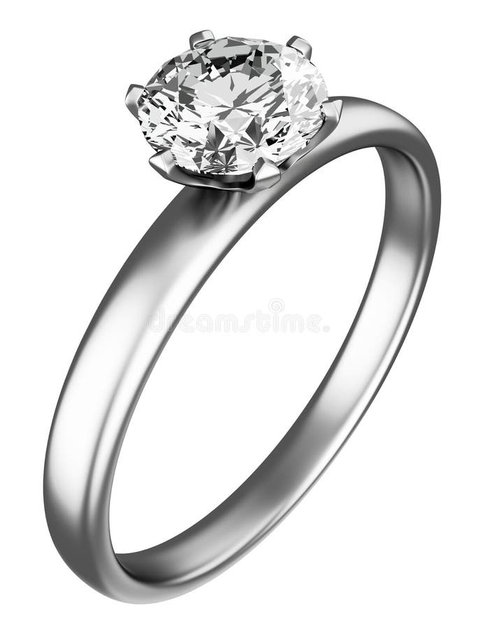 Ring with diamond on the white background. Ring with diamond on the white background
