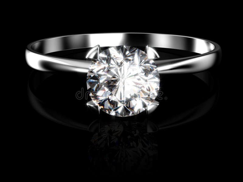 Diamond ring on black surface. Diamond ring on black surface