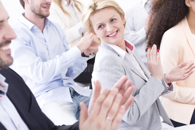 Shot of a group of coworkers clapping their hands. Shot of a group of coworkers clapping their hands