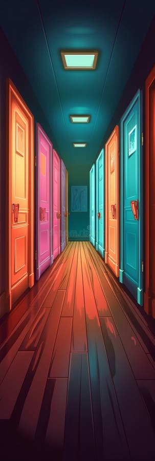 Generative AI : Corridor with apartment doors business concept. Generative AI : Corridor with apartment doors business concept.