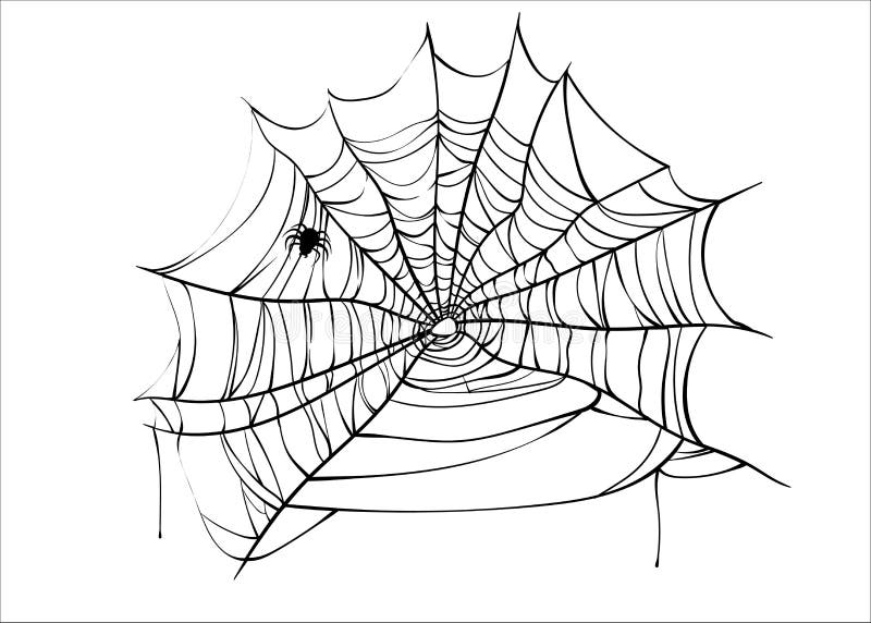 Διάνυσμα αποκριών spiderweb με την αράχνη που απομονώνεται στο λευκό διανυσματική απεικόνιση Διάνυσμα αποκριών spiderweb με την αράχνη που απομονώνεται στο λευκό διανυσματική απεικόνιση