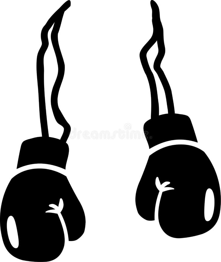 Boxing Gloves hanging around neck. Boxing Gloves hanging around neck