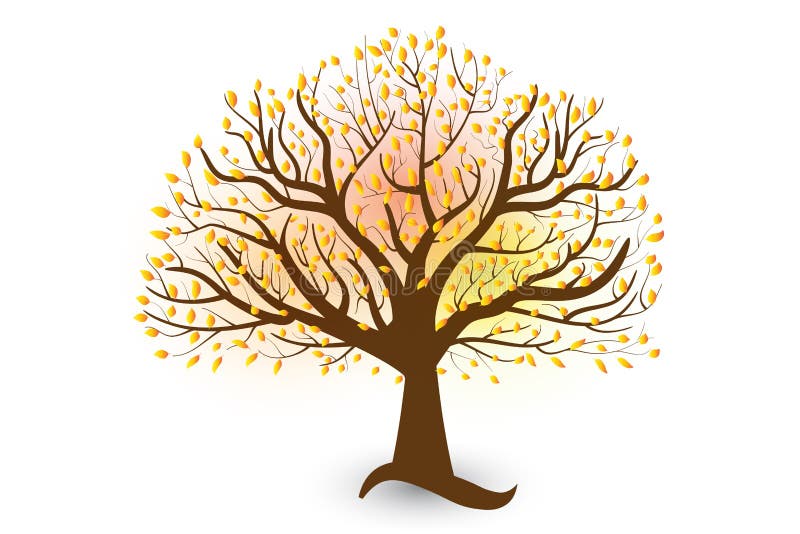 διάνυσμα λογότυπου φύλλου δέντρου