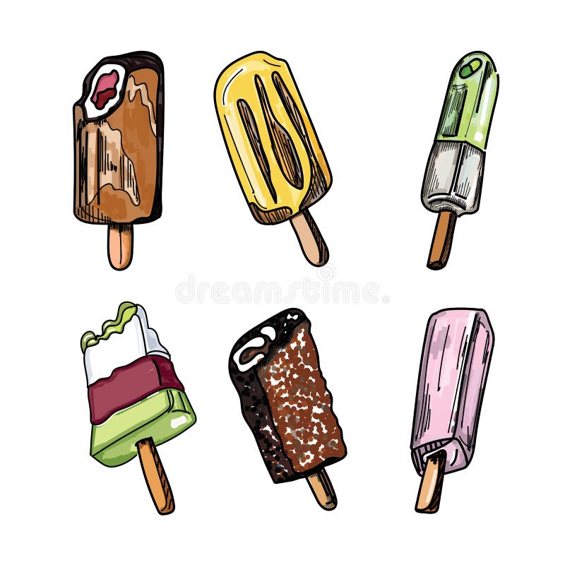 Διάνυσμα παγωτών Popsicle διανυσματική απεικόνιση Διάνυσμα παγωτών Popsicle διανυσματική απεικόνιση