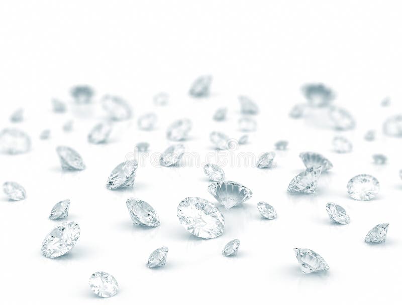 Large group of diamonds on white background. Large group of diamonds on white background.