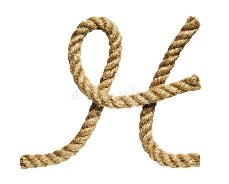 Close up of length of rope forming letter H, isolated on white background. Close up of length of rope forming letter H, isolated on white background.