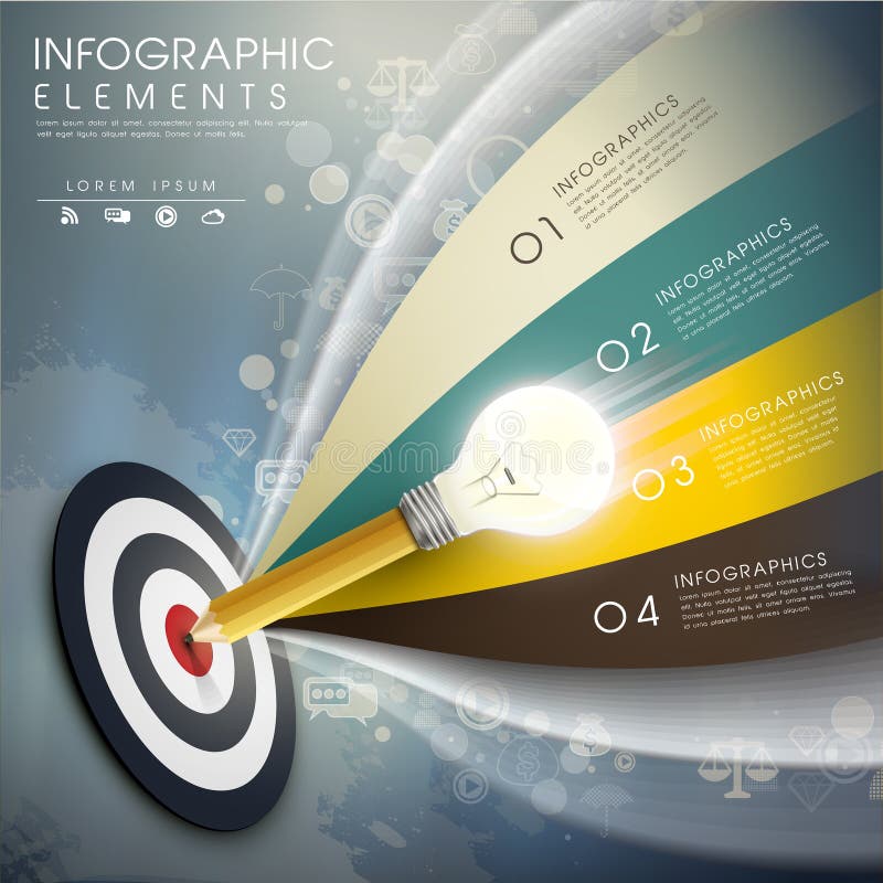 Creative template with the accurate idea, can be used for infographics and banners or posters, concept vector illustration. Creative template with the accurate idea, can be used for infographics and banners or posters, concept vector illustration