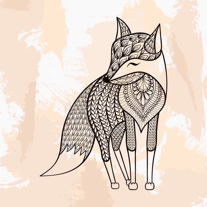 Διανυσματική αλεπού Zentangle, δερματοστιξία στο ύφος hipster Διακοσμητικός φυλετικός διανυσματική απεικόνιση Διανυσματική αλεπού Zentangle, δερματοστιξία στο ύφος hipster Διακοσμητικός φυλετικός διανυσματική απεικόνιση