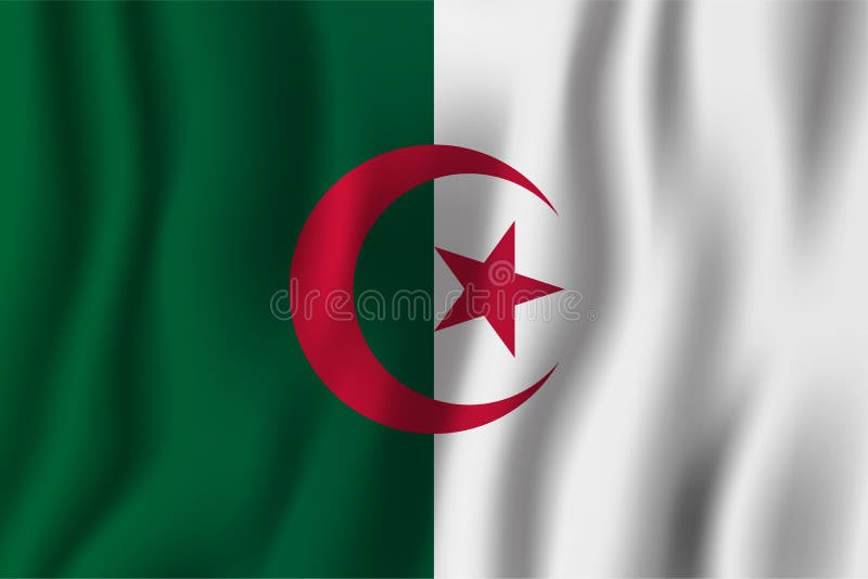 Διανυσματική απεικόνιση σημαιών της Αλγερίας ρεαλιστική κυματίζοντας Εθνικό coun