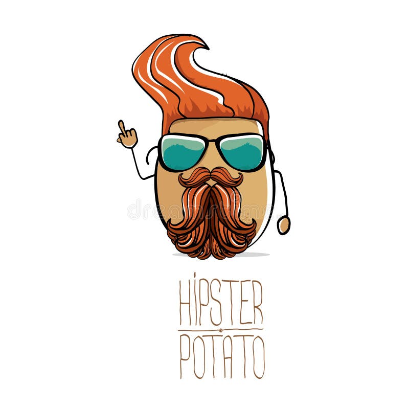 Διανυσματική αστεία πατάτα hipster κινούμενων σχεδίων χαριτωμένη καφετιά ελεύθερη απεικόνιση δικαιώματος Διανυσματική αστεία πατάτα hipster κινούμενων σχεδίων χαριτωμένη καφετιά ελεύθερη απεικόνιση δικαιώματος
