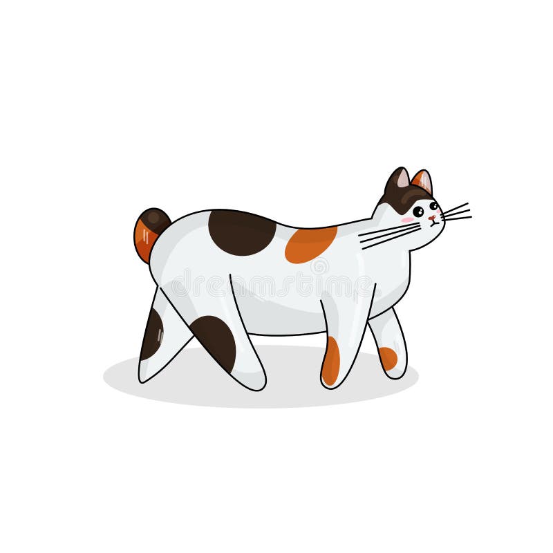 Διανυσματική ιαπωνική γάτα Bobtail στο ύφος Kawaii απεικόνιση αποθεμάτων Διανυσματική ιαπωνική γάτα Bobtail στο ύφος Kawaii απεικόνιση αποθεμάτων