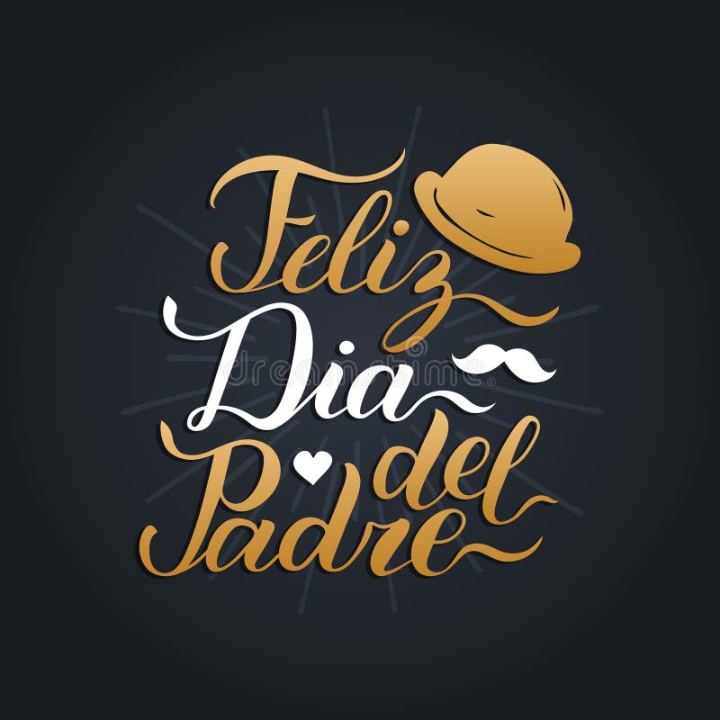 Διανυσματική καλλιγραφία Feliz Dia Del Padre, μεταφρασμένη ευτυχής ημέρα πατέρων για τη ευχετήρια κάρτα, την εορταστική αφίσα κ.λ διανυσματική απεικόνιση Διανυσματική καλλιγραφία Feliz Dia Del Padre, μεταφρασμένη ευτυχής ημέρα πατέρων για τη ευχετήρια κάρτα, την εορταστική αφίσα κ.λ διανυσματική απεικόνιση