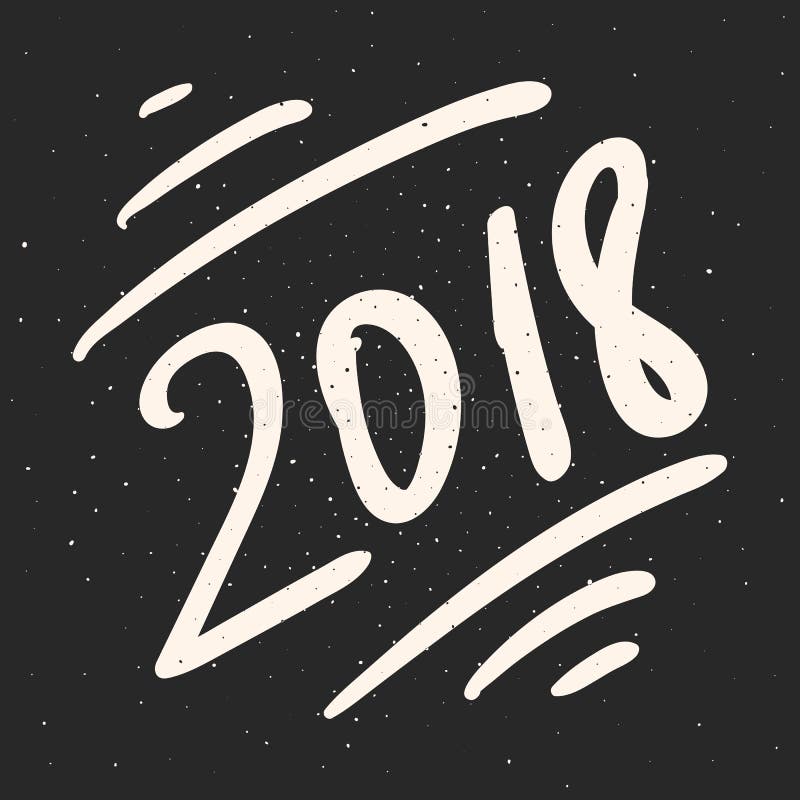Διανυσματική καλλιγραφία 2018 καλή χρονιά Συρμένο χέρι σχέδιο εγγραφής διανυσματική απεικόνιση Διανυσματική καλλιγραφία 2018 καλή χρονιά Συρμένο χέρι σχέδιο εγγραφής διανυσματική απεικόνιση