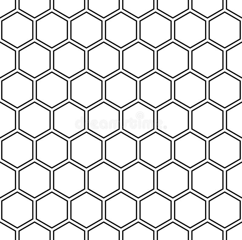 Διανυσματική σύγχρονη άνευ ραφής hexagon, γραπτή κυψελωτή περίληψη σχεδίων γεωμετρίας ελεύθερη απεικόνιση δικαιώματος