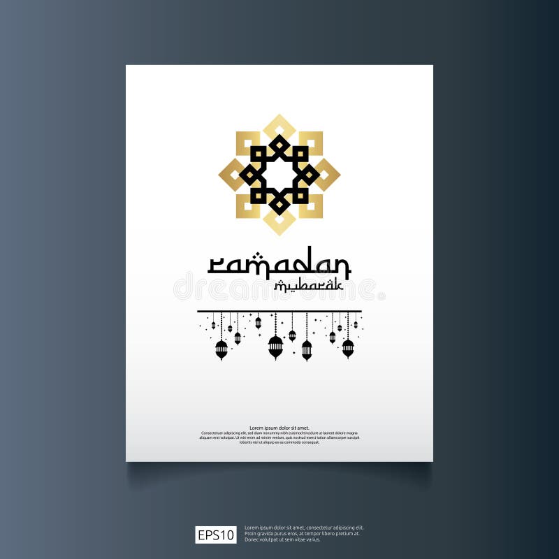 Διανυσματική τυπογÏαφία του ΜουμπάÏακ Ramadan με το ισλαμικό mandala για το Î απεικόνιση αποθεμάτων Διανυσματική τυπογÏαφία του ΜουμπάÏακ Ramadan με το ισλαμικό mandala για το Î απεικόνιση αποθεμάτων