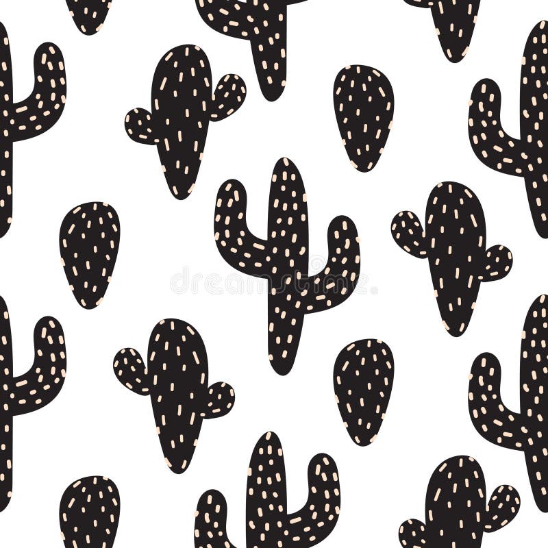 Cactus plant vector seamless pattern. Abstract cartoon desert fabric print. Scandinavian style cacti for wallpaper, curtain, tablecloth. Cactus plant vector seamless pattern. Abstract cartoon desert fabric print. Scandinavian style cacti for wallpaper, curtain, tablecloth.