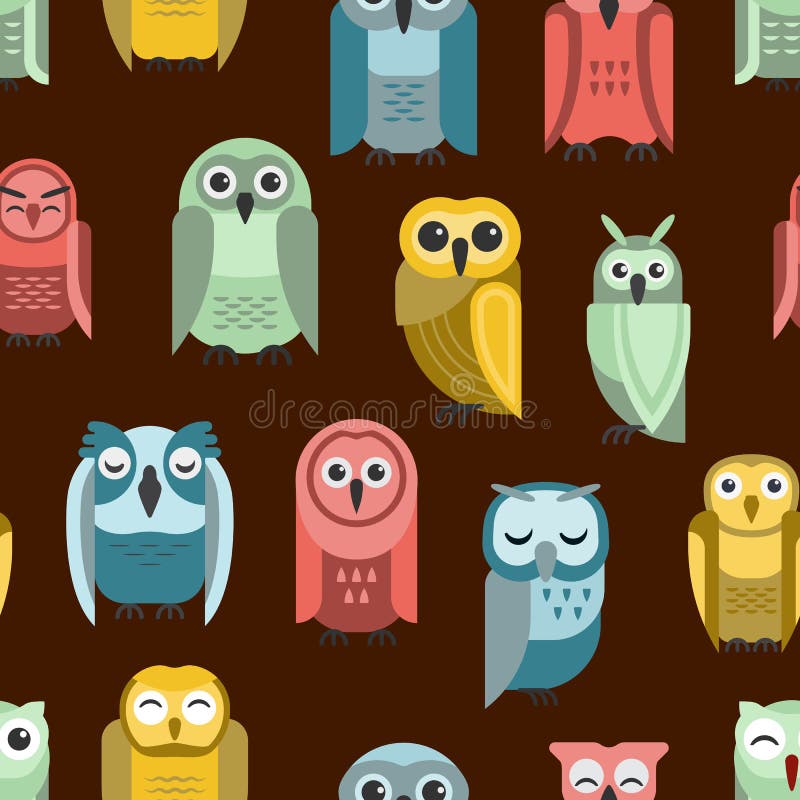 Cute vector collection of bright cartoon owls. Animal character cartoon seamless pattern comic funny collection. Doodle cheerful birds behavior cartoon owl. Cute vector collection of bright cartoon owls. Animal character cartoon seamless pattern comic funny collection. Doodle cheerful birds behavior cartoon owl.