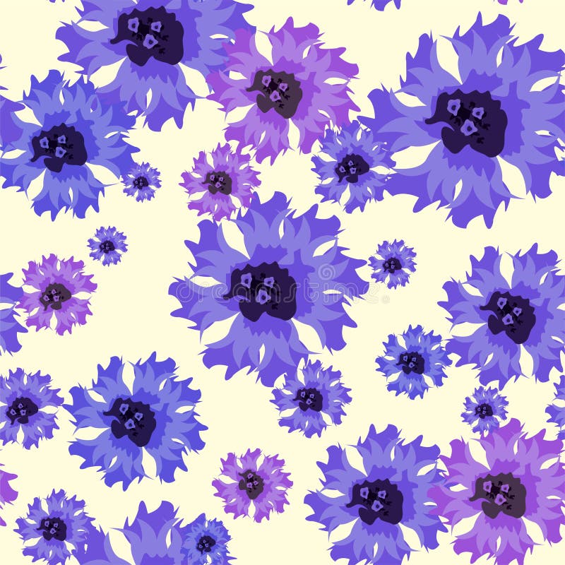 Διανυσματικό άνευ ραφής σχέδιο με τα μπλε cornflowers στο λευκό απεικόνιση αποθεμάτων Διανυσματικό άνευ ραφής σχέδιο με τα μπλε cornflowers στο λευκό απεικόνιση αποθεμάτων