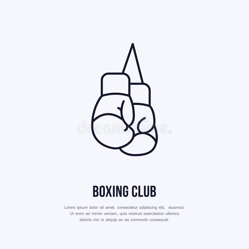 Boxing gloves vector line icon. Box club logo, equipment sign. Sport competition illustration. Boxing gloves vector line icon. Box club logo, equipment sign. Sport competition illustration.