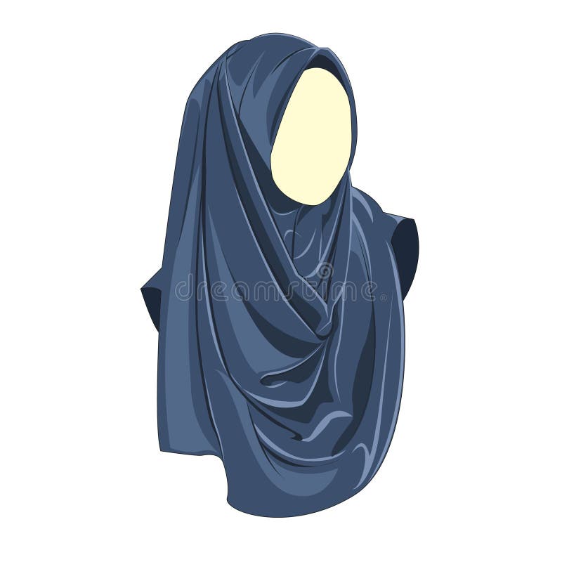 Διανυσματικό μπλε χρώμα Hijab muslimah απεικόνιση αποθεμάτων Διανυσματικό μπλε χρώμα Hijab muslimah απεικόνιση αποθεμάτων