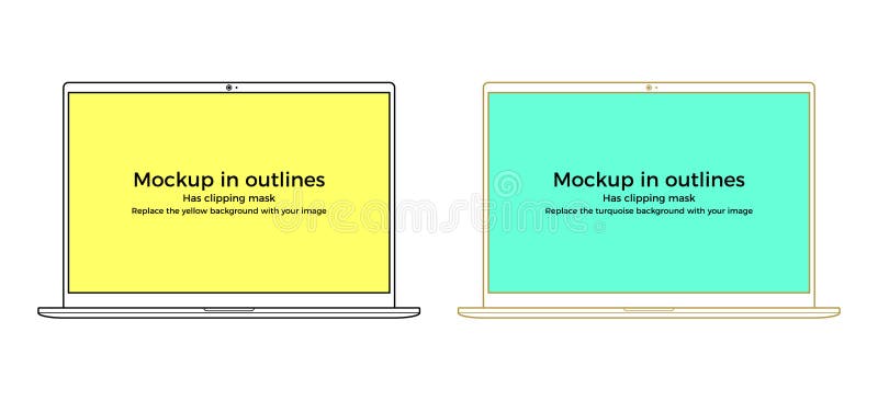 Διανυσματικό πρότυπο lap-top στις περιλήψεις, μαύρος και χρυσός διανυσματική απεικόνιση