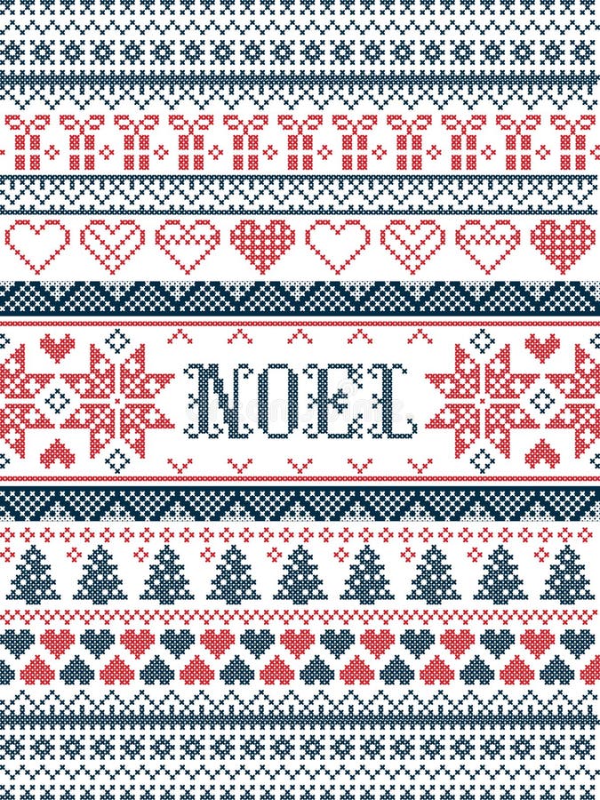 Διανυσματικό σχέδιο Noel Χριστουγέννων που εμπνέεται από τον εορταστικό, χειμερινό σκανδιναβικό πολιτισμό στη διαγώνια βελονιά με διανυσματική απεικόνιση Διανυσματικό σχέδιο Noel Χριστουγέννων που εμπνέεται από τον εορταστικό, χειμερινό σκανδιναβικό πολιτισμό στη διαγώνια βελονιά με διανυσματική απεικόνιση