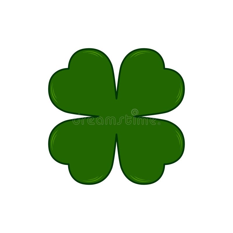 Διανυσματικό σύμβολο ημέρας Αγίου Patricks - τριφύλλι τέσσερις-φύλλων Τυχερό τριφύλλι η ανασκόπηση απομόνωσε το λευκό